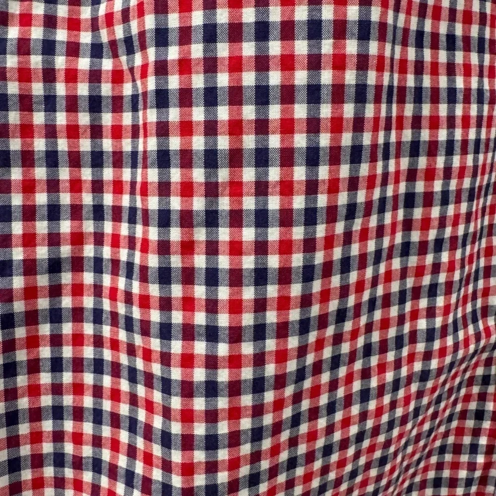 Ralph Lauren Boys Plaid Button Down Collared Logo Red White Blue Shirt Medium